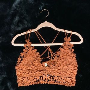 Orange Free People Miss Dazie Crochet Bralette
